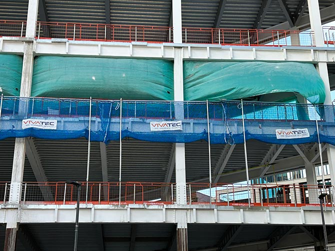 VT Catch fans at steel structure construction in UK
