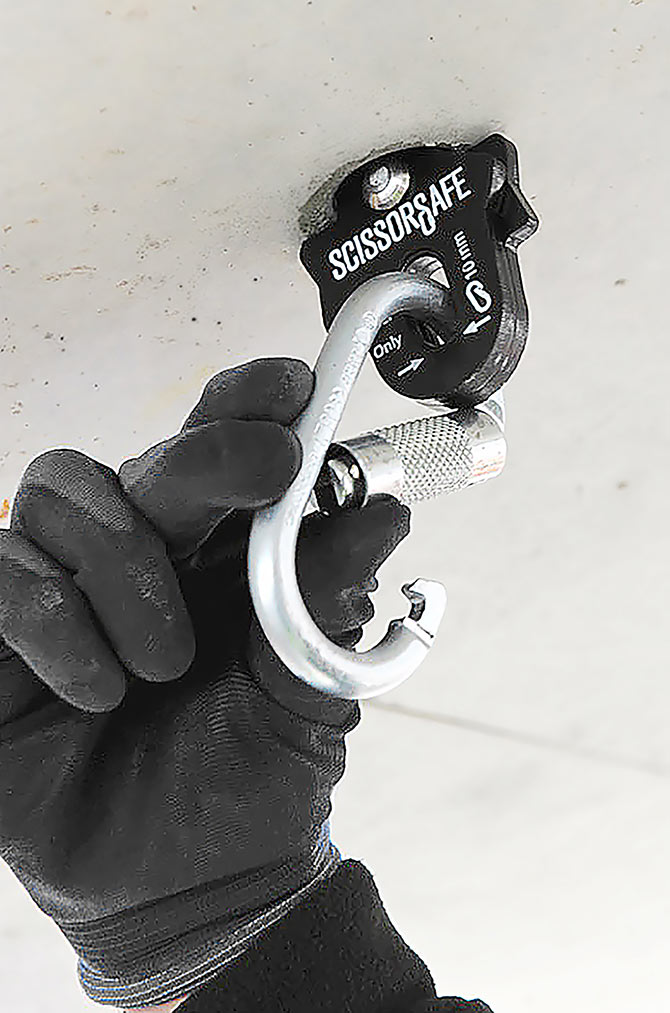 Scissorsafe fall arrest anchor - Personal fall protection device for construction workers UK