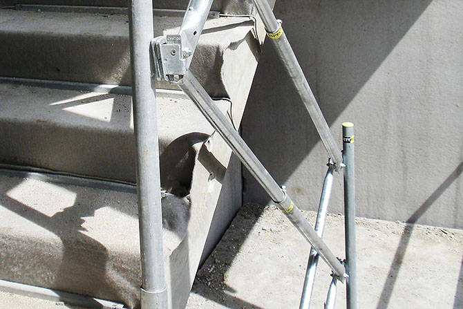 Edge protection concrete stairs